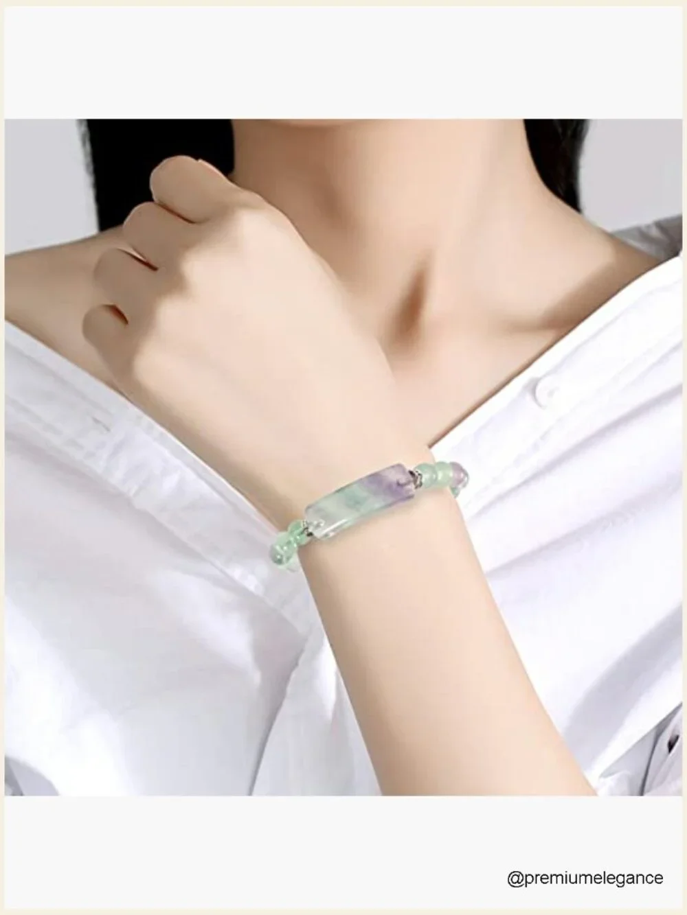 Healing Stone 8mm Beaded Stretch Bracelet with Heart Charm